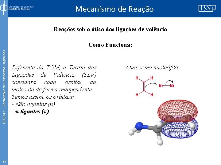 Mecanismo de Reação Reações sob a ótica das ligações de valência QFL 0342 –