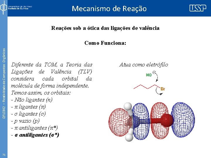Mecanismo de Reação Reações sob a ótica das ligações de valência QFL 0342 –