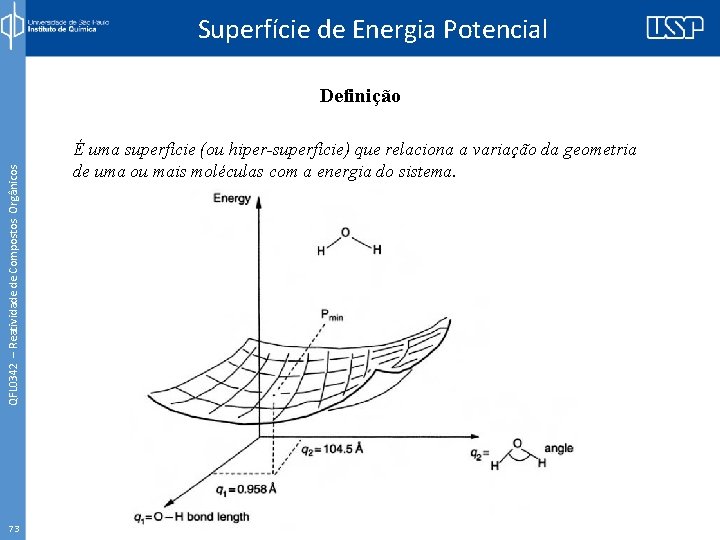Superfície de Energia Potencial QFL 0342 – Reatividade de Compostos Orgânicos Definição 73 É