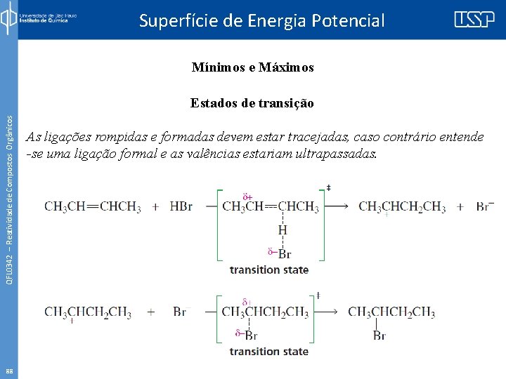 Superfície de Energia Potencial Mínimos e Máximos QFL 0342 – Reatividade de Compostos Orgânicos
