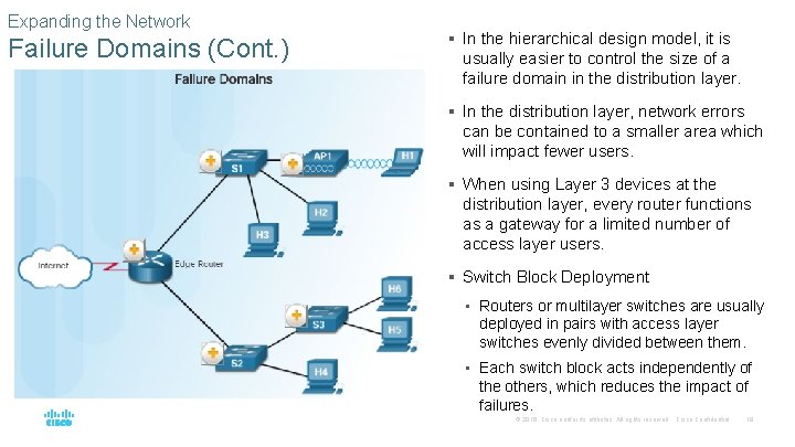 Expanding the Network Failure Domains (Cont. ) § In the hierarchical design model, it