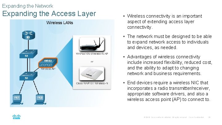 Expanding the Network Expanding the Access Layer § Wireless connectivity is an important aspect