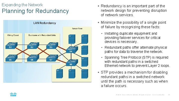 Expanding the Network Planning for Redundancy § Redundancy is an important part of the