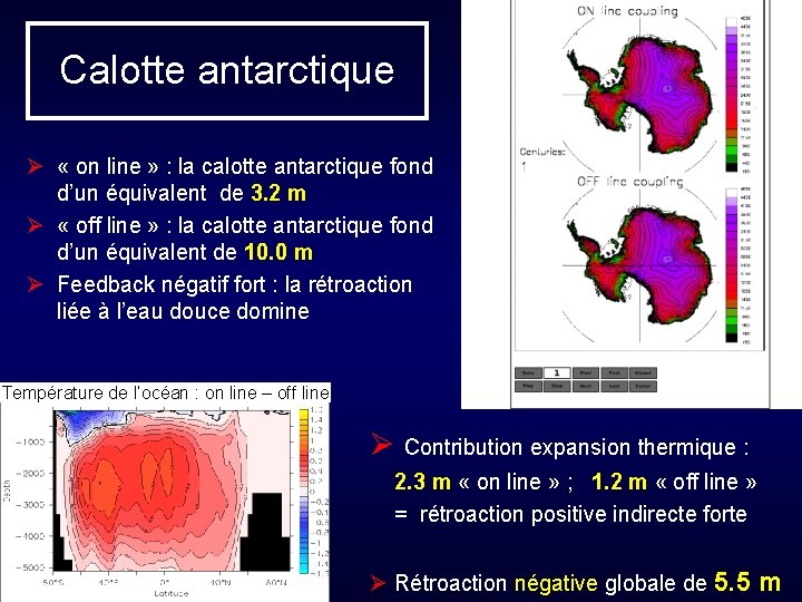 Calotte antarctique Ø « on line » : la calotte antarctique fond d’un équivalent Calotte antarctique Ø « on line » : la calotte antarctique fond d’un équivalent