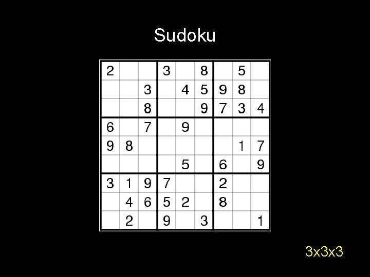 Sudoku 3 x 3 x 3 