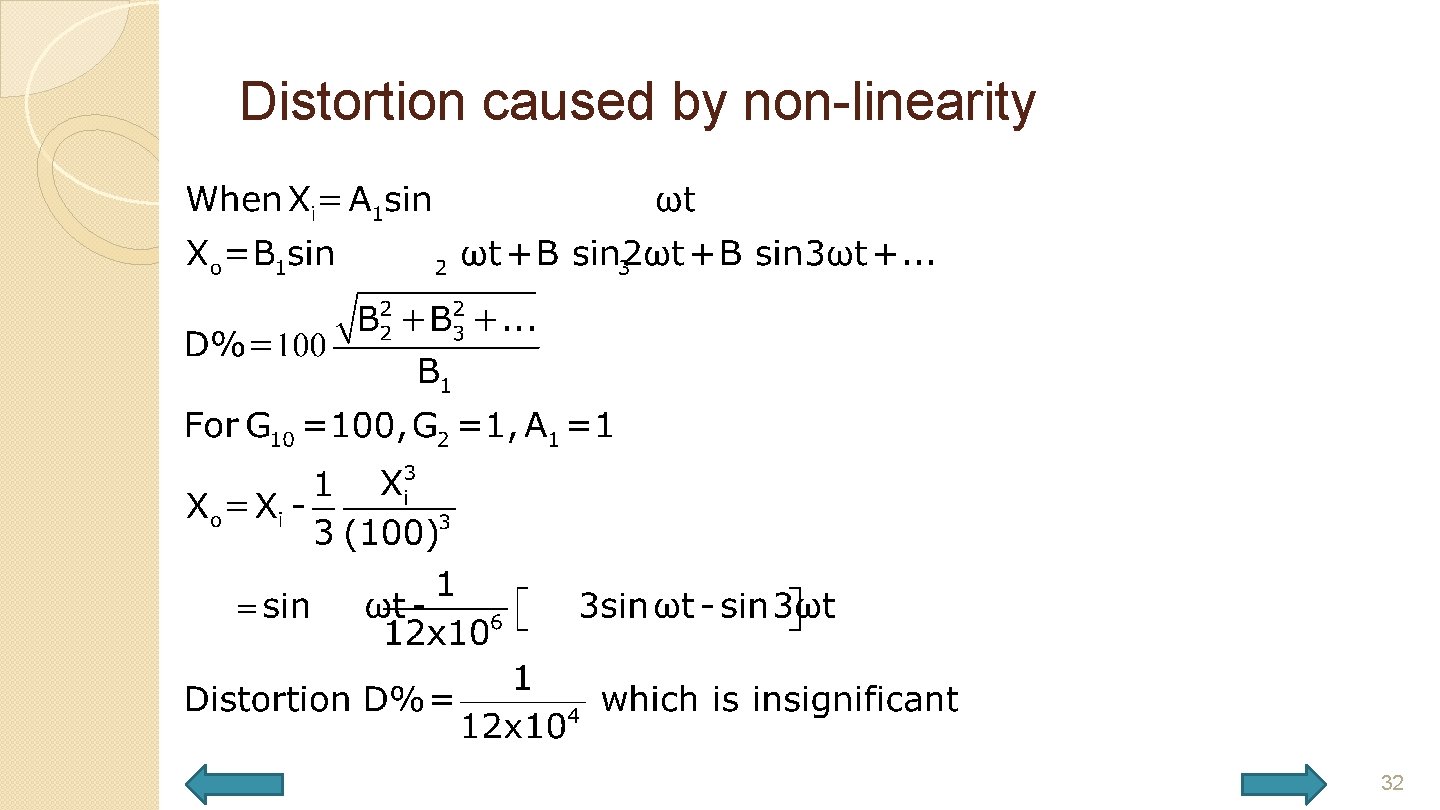 Distortion caused by non-linearity 32 