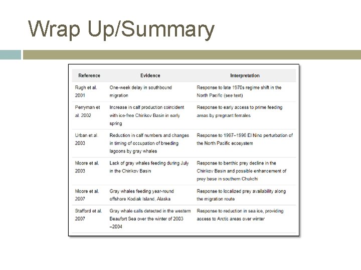 Wrap Up/Summary 