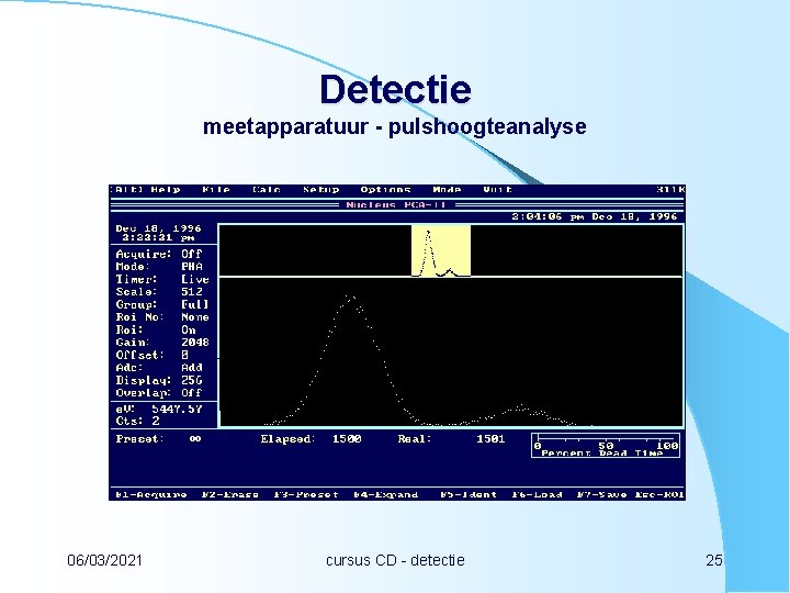 Detectie meetapparatuur - pulshoogteanalyse 06/03/2021 cursus CD - detectie 25 