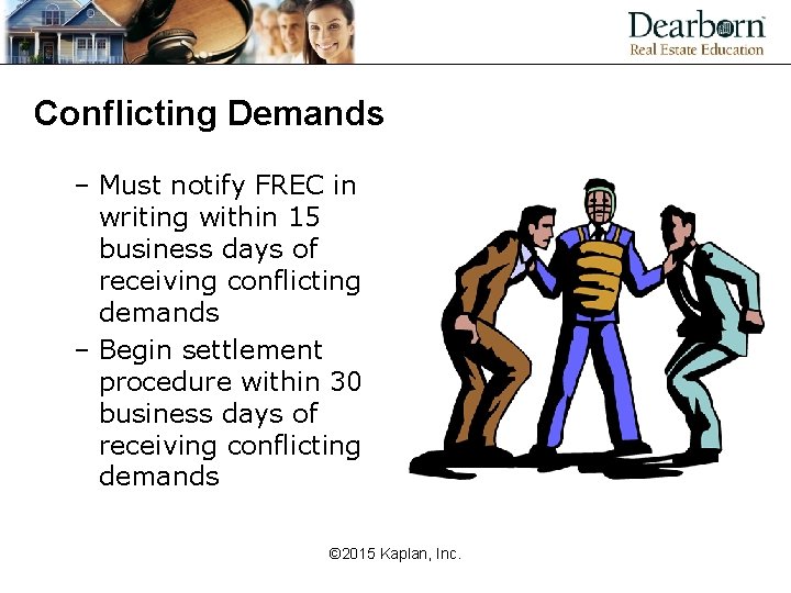 Conflicting Demands – Must notify FREC in writing within 15 business days of receiving