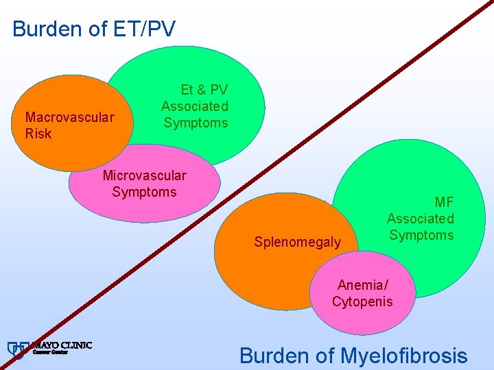 Burden of ET/PV Macrovascular Risk Et & PV Associated Symptoms Microvascular Symptoms MF MPN
