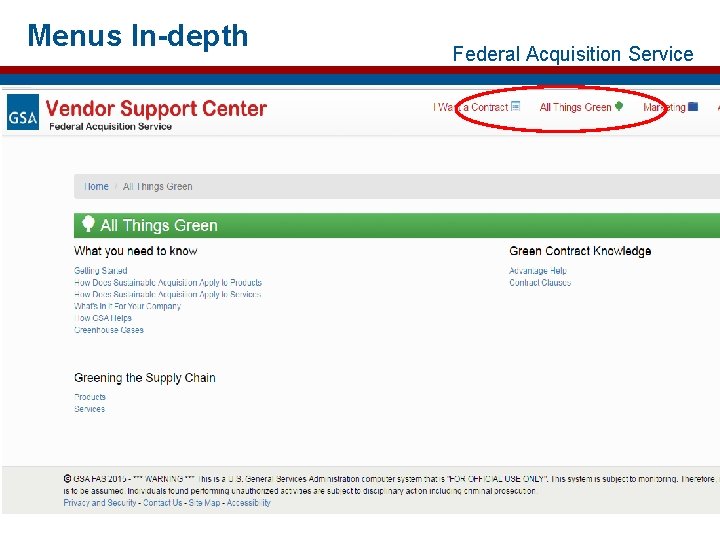 Menus In-depth Federal Acquisition Service 