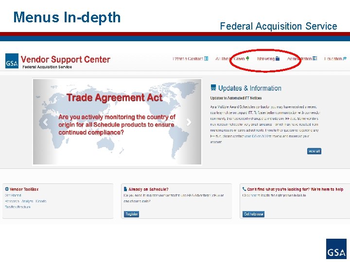 Menus In-depth Federal Acquisition Service 