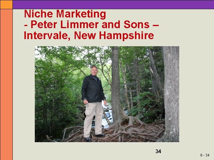 Niche Marketing - Peter Limmer and Sons – Intervale, New Hampshire 34 6 -