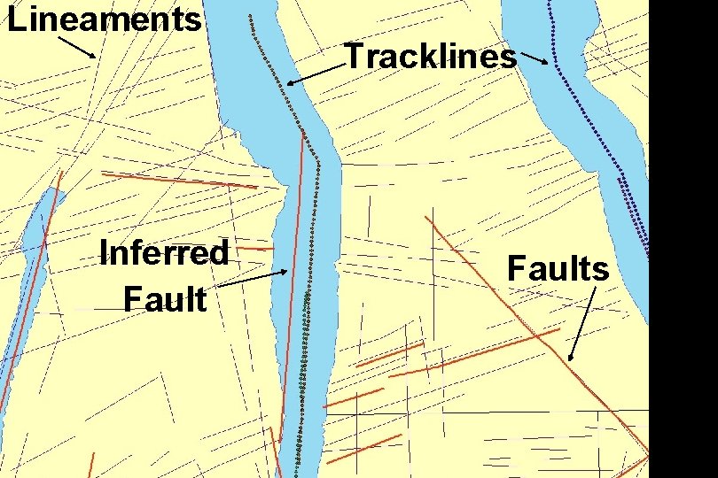 Lineaments Inferred Fault Tracklines Faults 