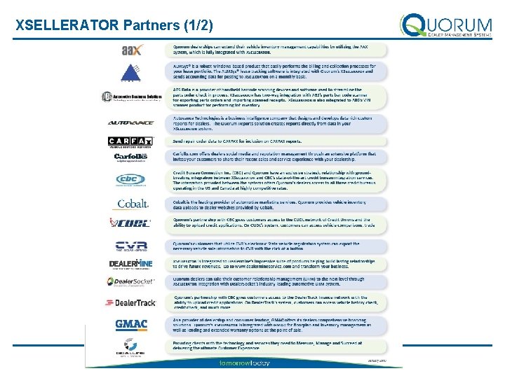 XSELLERATOR Partners (1/2) 30 