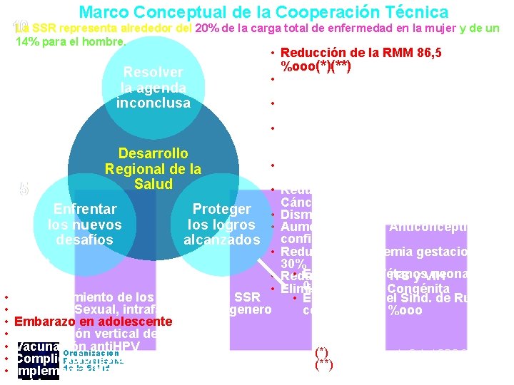 Marco Conceptual de la Cooperación Técnica La SSR representa alrededor del 20% de la