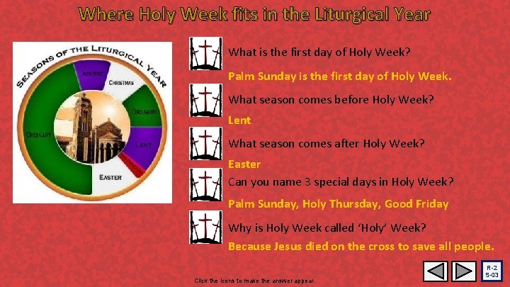 Where Holy Week fits in the Liturgical Year What is the first day of