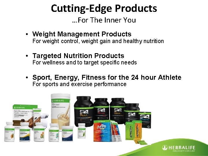 Cutting-Edge Products …For The Inner You • Weight Management Products For weight control, weight