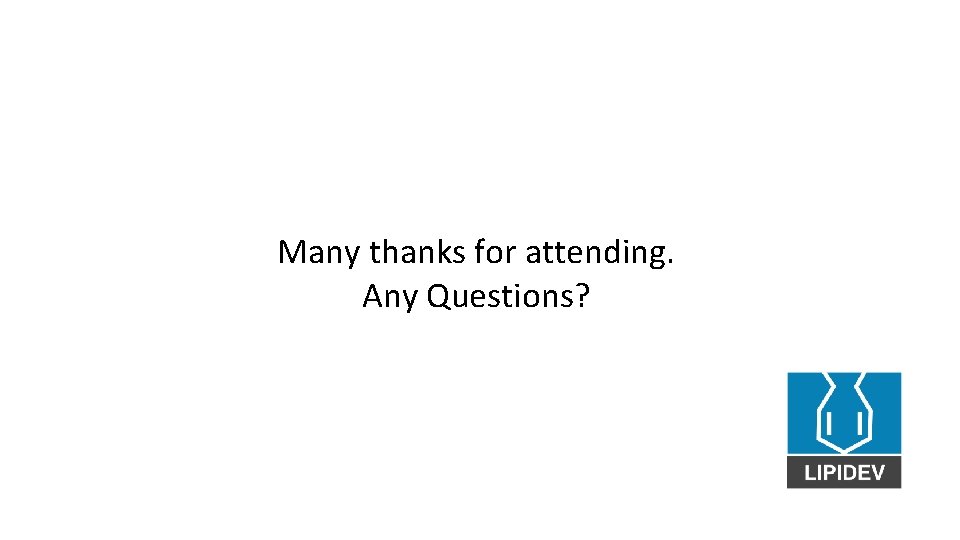 Many thanks for attending. Any Questions? 