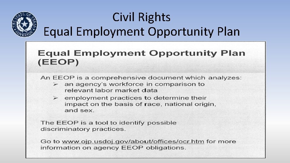 Civil Rights Equal Employment Opportunity Plan 