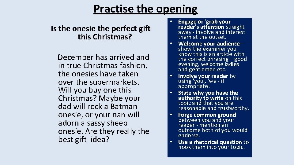 Practise the opening Is the onesie the perfect gift this Christmas? December has arrived