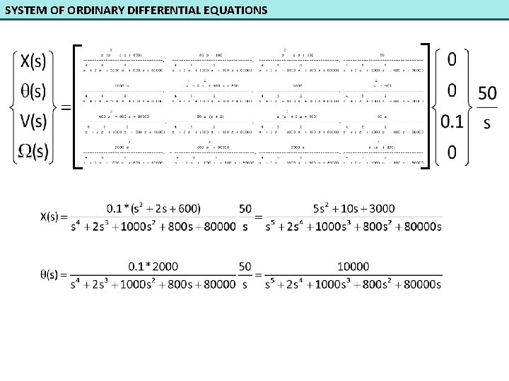 SYSTEM OF ORDINARY DIFFERENTIAL EQUATIONS 