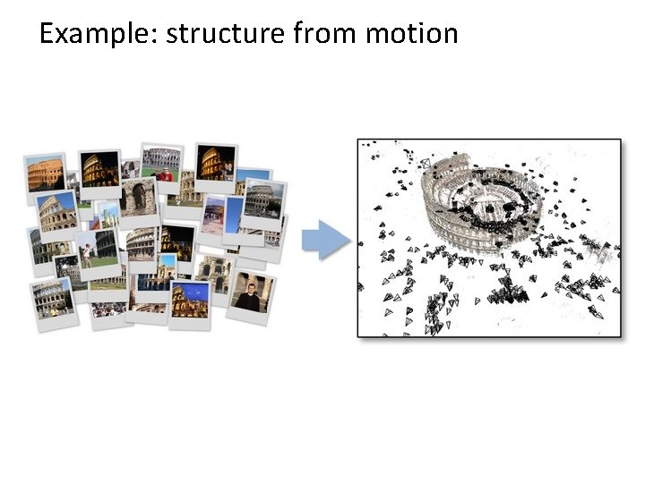 Example: structure from motion Example: structure from motion