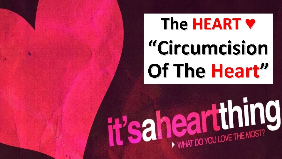 The HEART ♥ “Circumcision Of The Heart” The HEART ♥ “Circumcision Of The Heart”