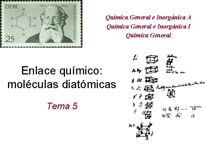 Química General e Inorgánica A Química General e Inorgánica I Química General Enlace químico: