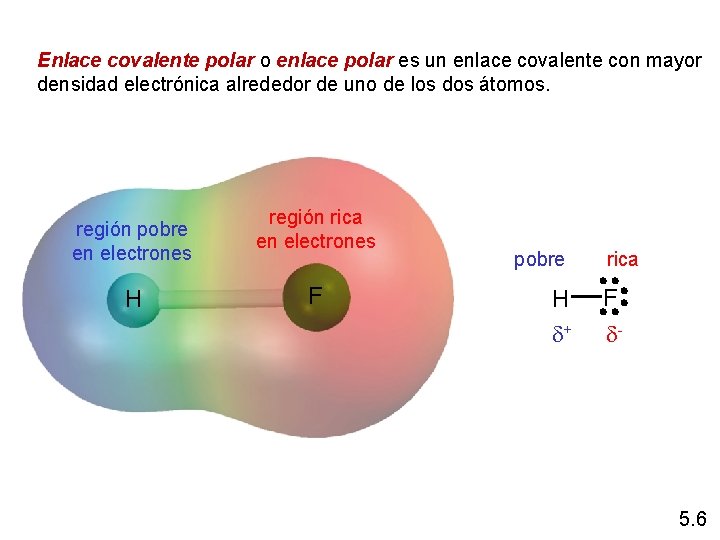 Enlace covalente polar o enlace polar es un enlace covalente con mayor densidad electrónica