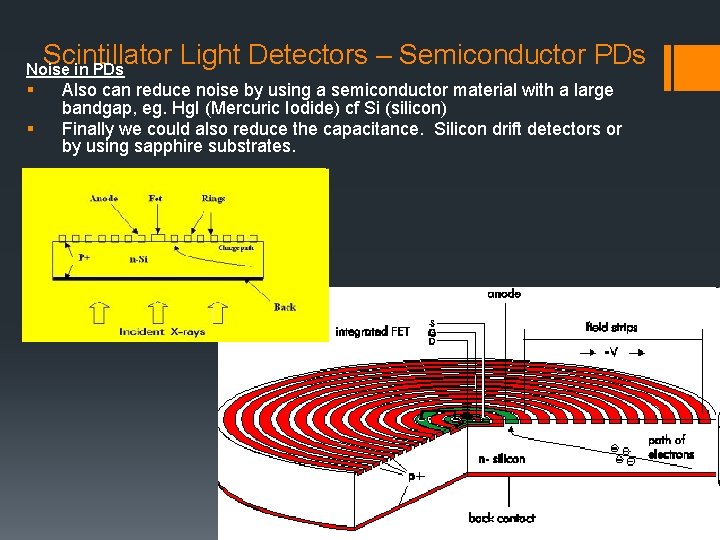 Scintillator Light Detectors – Semiconductor PDs Noise in PDs § § Also can reduce