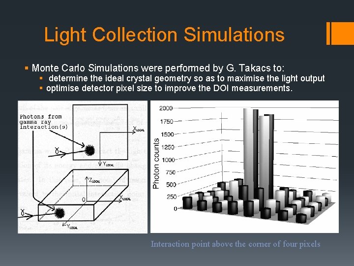 Light Collection Simulations § Monte Carlo Simulations were performed by G. Takacs to: §