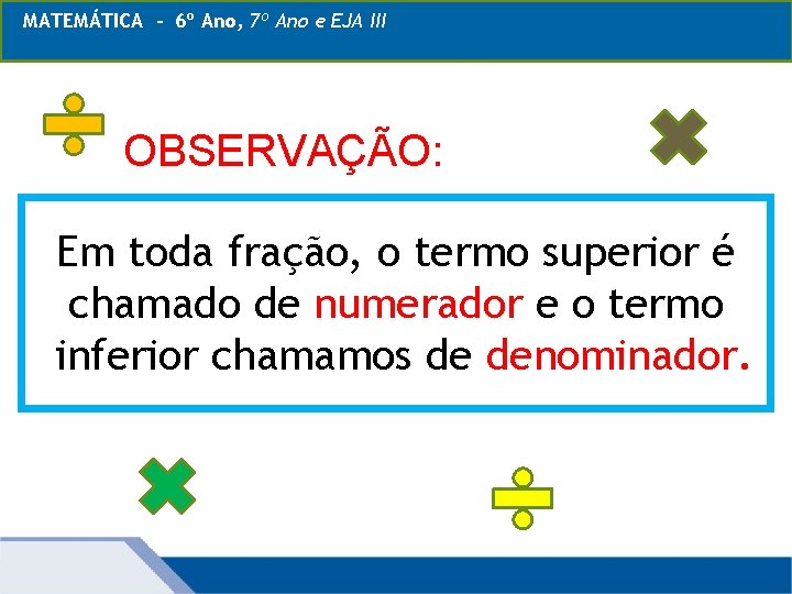 MATEMÁTICA 6º - 6º Ano, 7º Ano ecom EJA Frações: III MATEMÁTICA, Ano, Operações