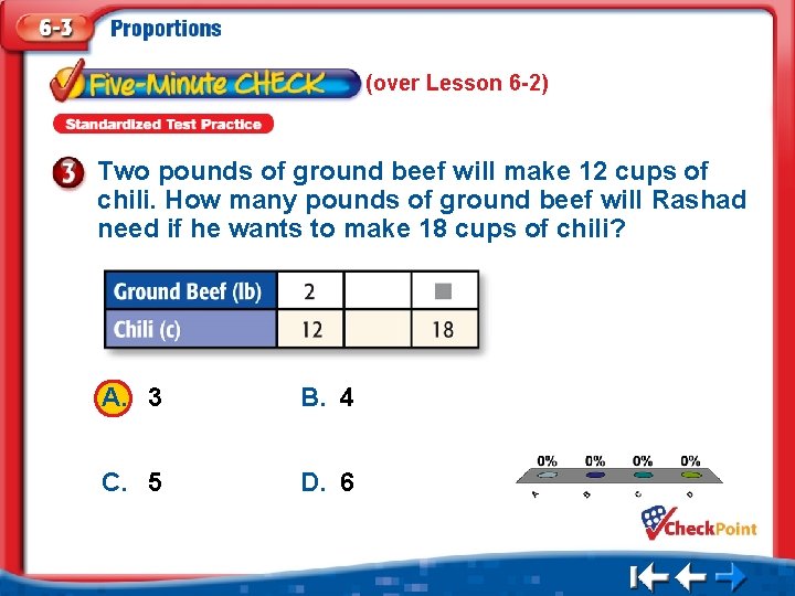 (over Lesson 6 -2) Two pounds of ground beef will make 12 cups of
