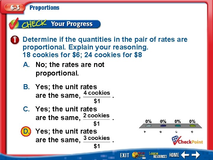Determine if the quantities in the pair of rates are proportional. Explain your reasoning.