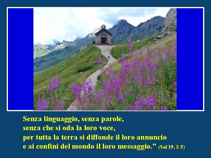 Senza linguaggio, senza parole, senza che si oda la loro voce, per tutta la