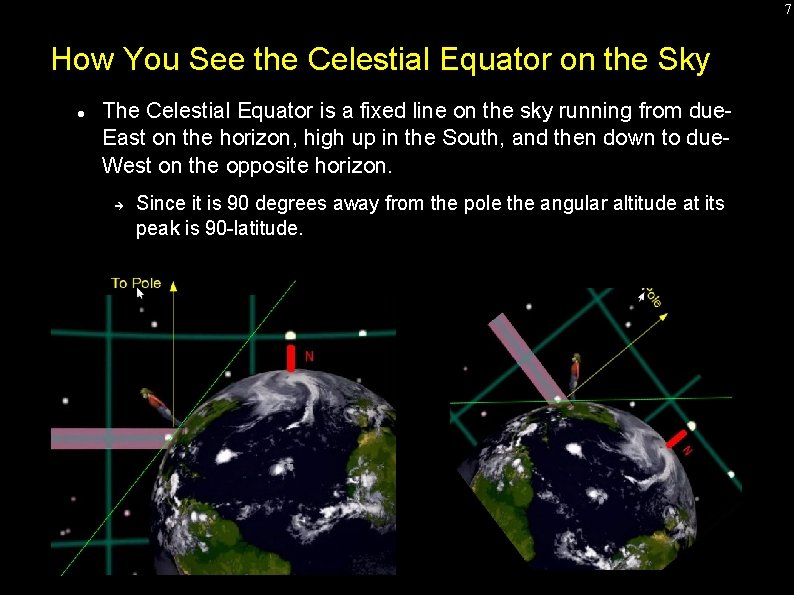 7 How You See the Celestial Equator on the Sky The Celestial Equator is