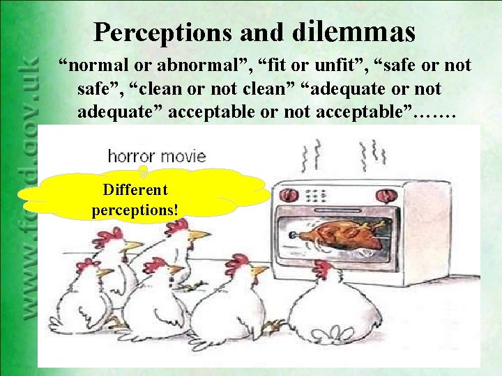Perceptions and dilemmas “normal or abnormal”, “fit or unfit”, “safe or not safe”, “clean Perceptions and dilemmas “normal or abnormal”, “fit or unfit”, “safe or not safe”, “clean