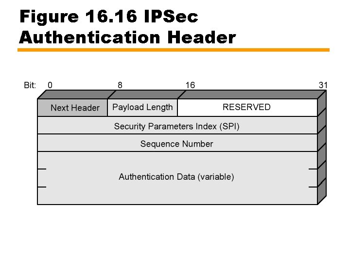 Figure 16. 16 IPSec Authentication Header 