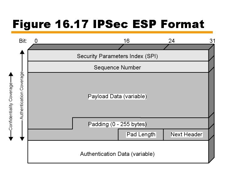 Figure 16. 17 IPSec ESP Format 