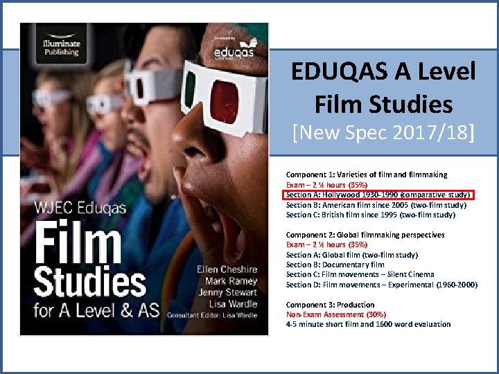 EDUQAS A Level Film Studies [New Spec 2017/18] Component 1: Varieties of film and