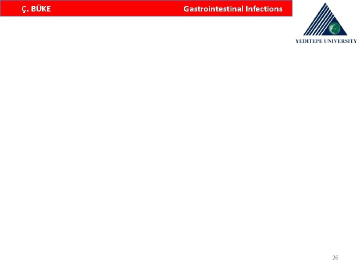 Ç. BÜKE Gastrointestinal Infections 26 
