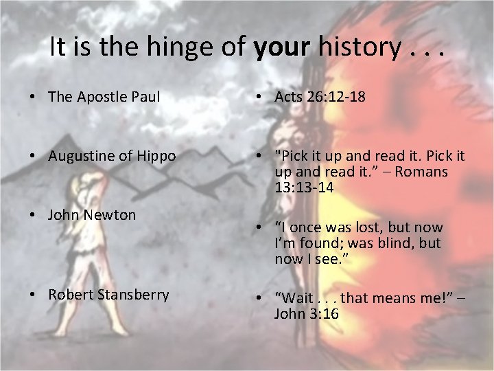 It is the hinge of your history. . . your • The Apostle Paul