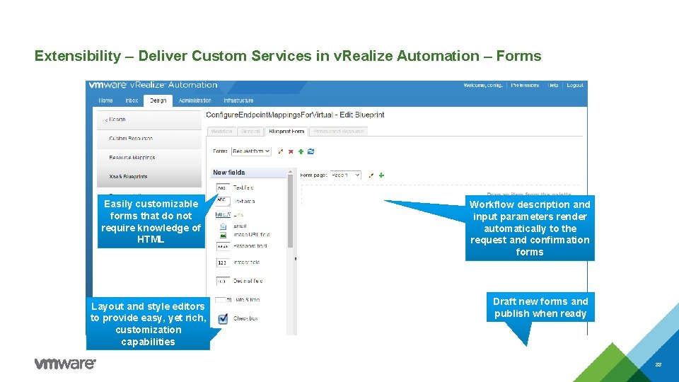 Extensibility – Deliver Custom Services in v. Realize Automation – Forms Easily customizable forms