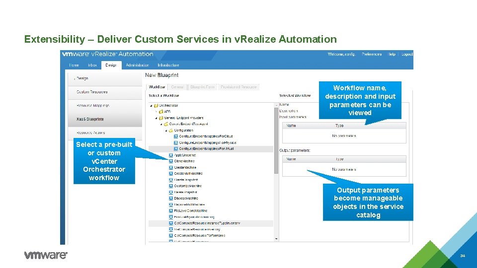 Extensibility – Deliver Custom Services in v. Realize Automation Workflow name, description and input