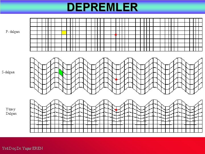 DEPREMLER P- dalgası S-dalgası Yüzey Dalgası Yrd. Doç. Dr. Yaşar EREN 