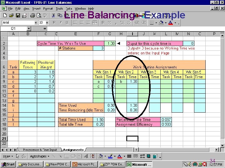 Line Balancing - Example 34 