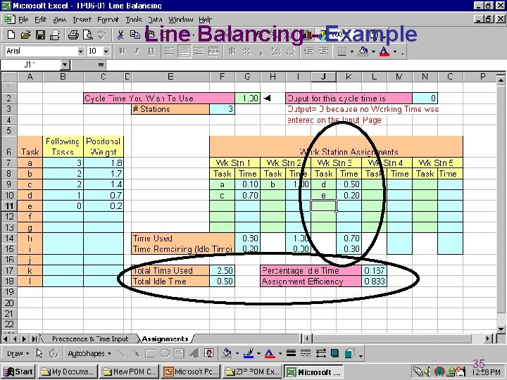 Line Balancing - Example 35 