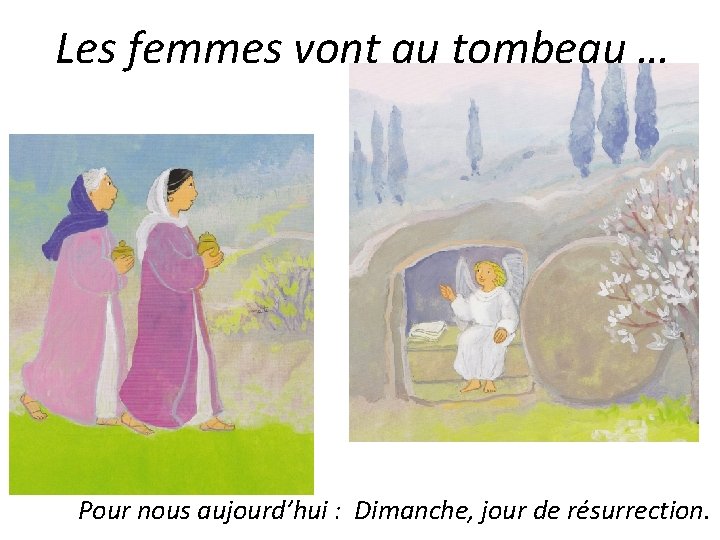 Les femmes vont au tombeau … Pour nous aujourd’hui : Dimanche, jour de résurrection.