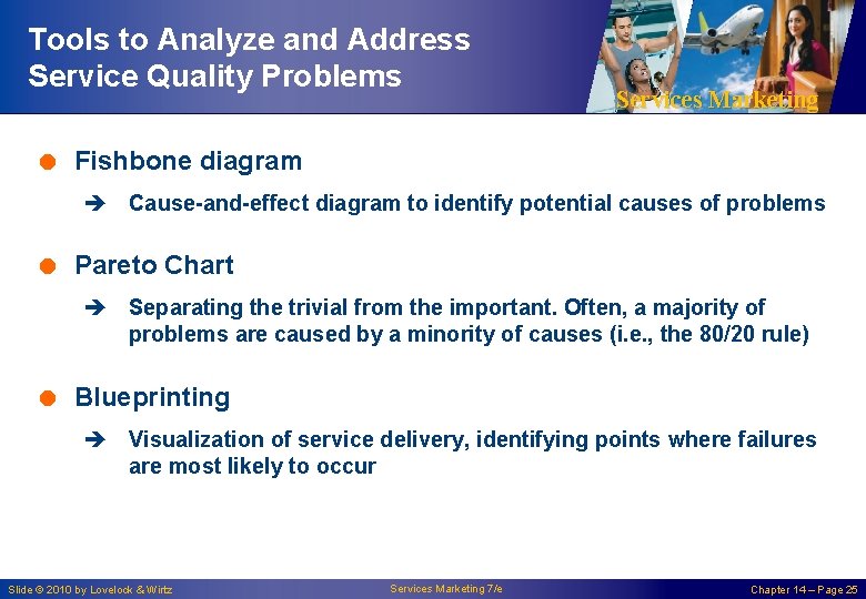 Tools to Analyze and Address Service Quality Problems Services Marketing = Fishbone diagram è